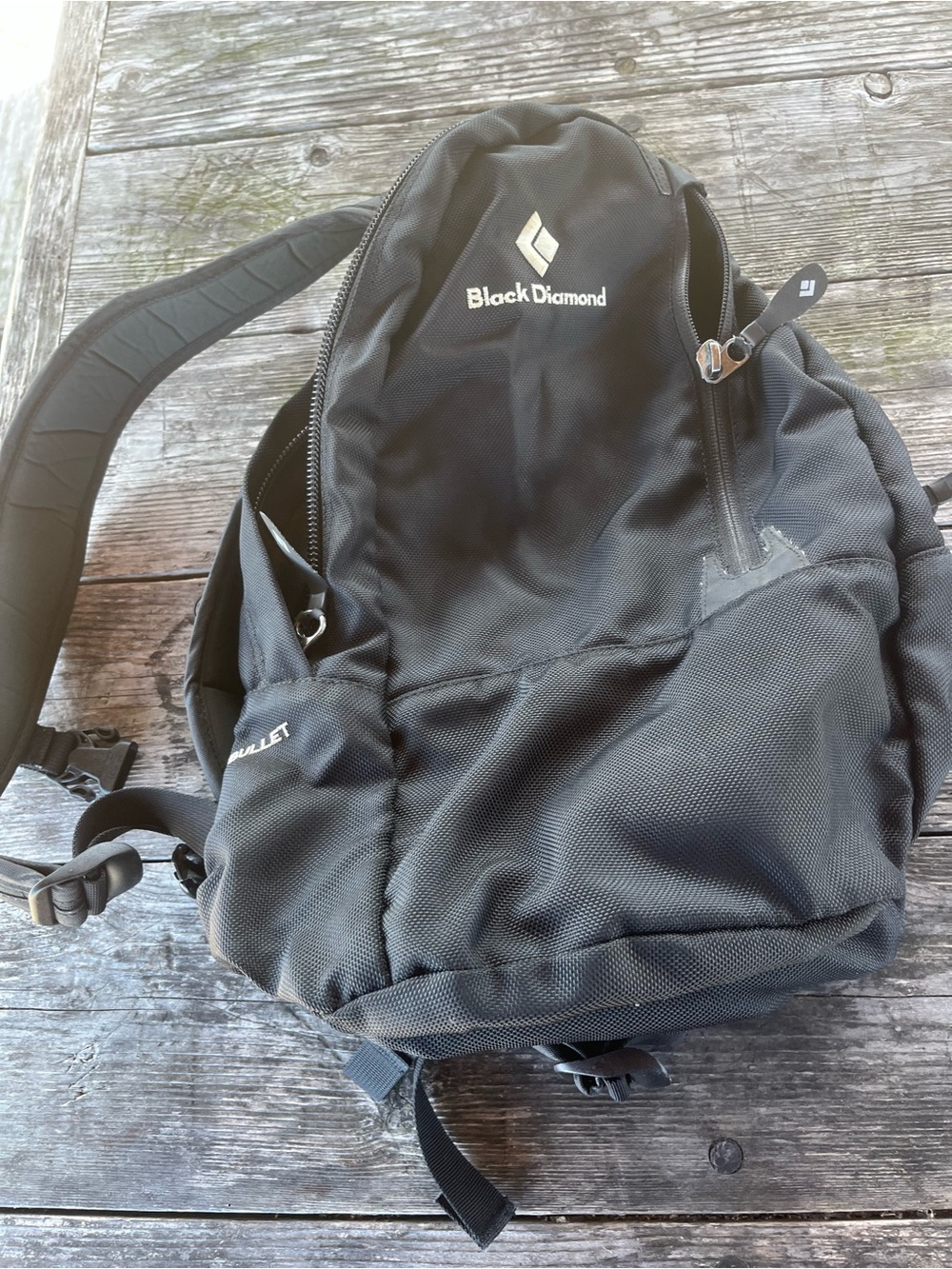 Black Diamond Bullet  Black Daypack, good  cond